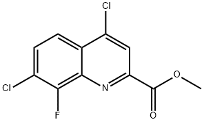 METHYL 4,7-DICHLORO-8-FLUOROQUINOLINE-2-CARBOXYLATE, 1150164-82-1, 结构式