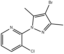 2-(4-Bromo-3,5-dimethylpyrazol-1-yl)-3-chloropyridine Struktur
