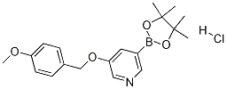 3-(4-Methoxybenzyloxy)-5-(4,4,5,5-tetramethyl-1,3,2-dioxaborolan-2-yl)pyridinehydrochloride Struktur