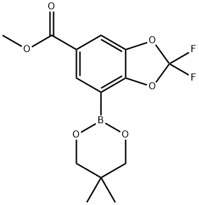 6-METHOXYCARBONYL-2,2-DIFLUOROBENZO[D][1,3]DIOXOLE-4-BORONIC ACID, PINACOL ESTER,1150271-58-1,结构式