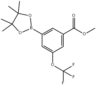 Methyl3-(4,4,5,5-tetramethyl-1,3,2-dioxaborolan-2-yl)-5-(trifluoromethoxy)benzoate Struktur