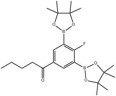 2-Fluoro-5-pentanoyl-1,3-phenylenediboronic acid,bispinacol ester Struktur