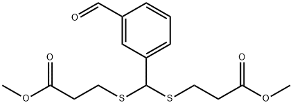 diMethyl 3,3'-((3-forMylphenyl)Methylene)bis(sulfanediyl)dipropanoate Structure