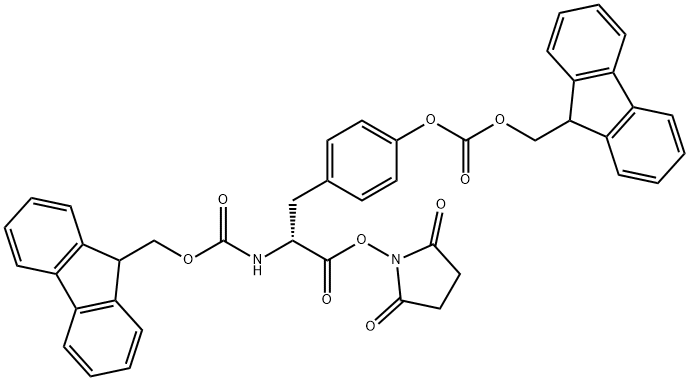 N,O-bis(fluorenylmethyloxycarbonyl)tyrosine hydroxysuccinimide ester Structure