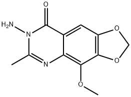 1,3-Dioxolo[4,5-g]quinazolin-8(7H)-one,  7-amino-4-methoxy-6-methyl- Structure