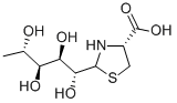 2-(L-RHAMNO-TETRAHYDROXYPENTYL)-4(R)-1,3-THIAZOLIDINE-4-CARBOXYLIC ACID 化学構造式