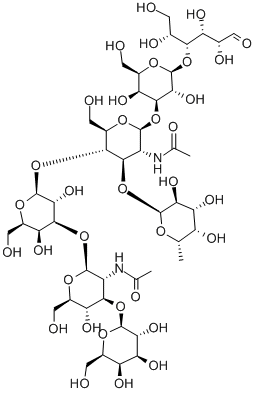 BETA-GAL-[1->3]-BETA-GLCNAC-[1->3]-BETA-GAL-[1-4][ALPHA-FUC-(1->3)]-BETA-GLCNAC-[1->3]-BETA-GAL-[1->4]-GLC 化学構造式