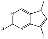 2-クロロ-7-ヨード-5-メチル-5H-ピロロ[3,2-D]ピリミジン 化学構造式