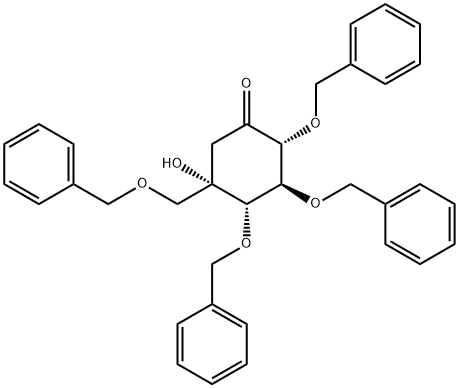 (2R,3S,4S,5S)-5-羟基-2,3,4-三(苄氧基)-5-[(苄氧基)甲基]-环己酮,115250-38-9,结构式