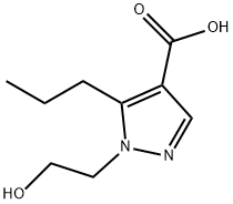 1-(2-ヒドロキシエチル)-5-プロピル-1H-ピラゾール-4-カルボン酸 化学構造式