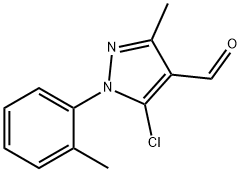 1H-Pyrazole-4-carboxaldehyde, 5-chloro-3-Methyl-1-(2-Methylphenyl) 化学構造式