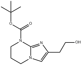 IMidazo[1,2-a]pyriMidine-8(5H)-carboxylic acid, 6,7-dihydro-2-(2-hydroxyethyl)-, 1,1-diMethylethyl ester 化学構造式