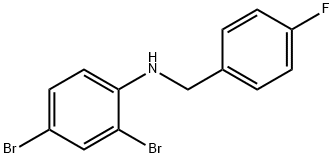 2,4-ジブロモ-N-(4-フルオロベンジル)アニリン 化学構造式