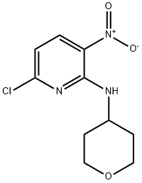 2-Pyridinamine, 6-chloro-3-nitro-N-(tetrahydro-2H-pyran-4-yl)- 化学構造式