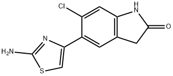 5-(2-Amino-1,3-thiazol-4-yl)-6-chloro-1,3-dihydro-2H-indol-2-one Struktur