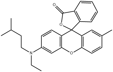 6'-(N-Ethyl-N-isopentylamino)-2'-methylspiro[phthalide-3,9'-[9H]xanthene] 结构式