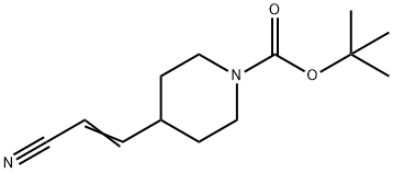 (E)-叔-丁基 4-(2-氰基乙烯基)哌啶-1-甲酸基酯, 1153949-26-8, 结构式