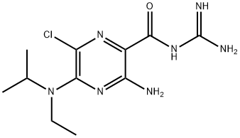 3-アミノ-5-(N-エチル-N-イソプロピルアミノ)-N-(アミノイミノメチル)-6-クロロ-2-ピラジンカルボアミド 化学構造式
