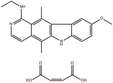 5,11-Dimethyl-N-ethyl-9-methoxy-6H-pyrido(4,3-b)carbazol-1-amine malea te 结构式