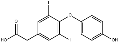 4-(4-ヒドロキシフェノキシ)-3,5-ジヨードベンゼン酢酸 化学構造式
