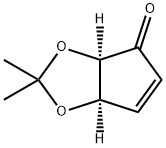 (-)-(3AR,6AR)-3A,6A-DIHYDRO-2,2-DIMETHYL-4H-CYCLOPENTA-1,3-DIOXOL-4-ONE Struktur
