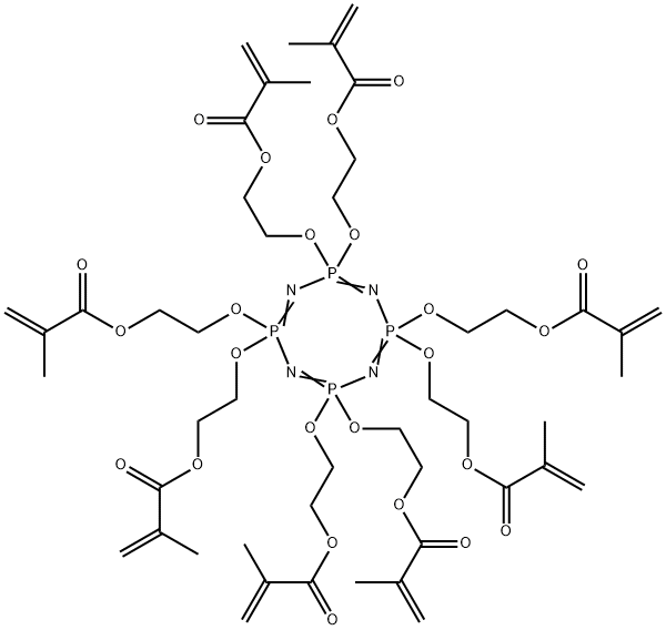 2,2,4,4,6,6,8,8-Octahydro-2,2,4,4,6,6,8,8-octakis[2-[(2-methyl-1-oxo-2-propenyl)oxy]ethoxy]-1,3,5,7,2,4,6,8-tetraazatetraphosphocine Structure