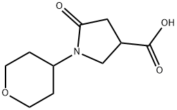 5-Oxo-1-(tetrahydro-2H-pyran-4-yl)pyrrolidine-3-carboxylic acid 化学構造式