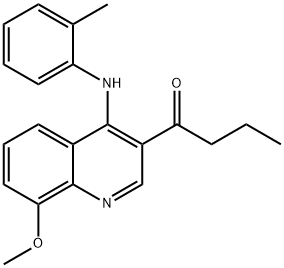 3-butyryl-4-(2-methylphenylamino)-8-methoxyquinoline 化学構造式