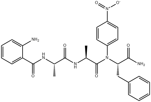 N-anthraniloyl-alanyl-alanyl-phenylalanyl-4-nitroanilide Structure