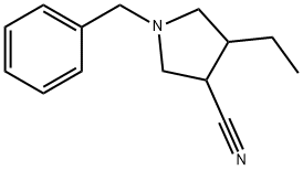 1-BENZYL-4-ETHYL-PYRROLIDINE-3-CARBONITRILE 结构式