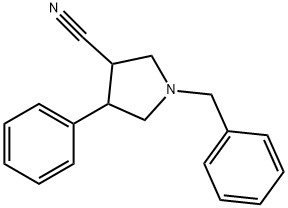 1-BENZYL-4-PHENYL-PYRROLIDINE-3-CARBONITRILE 化学構造式