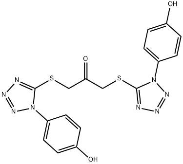 1,3-Bis[[1-(4-hydroxyphenyl)-1H-tetrazol-5-yl]thio]-2-propanone 结构式