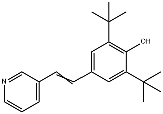 2,6-Bis(1,1-dimethylethyl)-4-(2-(3-pyridinyl)ethenyl)phenol 化学構造式