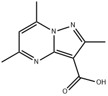 2,5,7-トリメチルピラゾロ[1,5-A]ピリミジン-3-カルボン酸 化学構造式