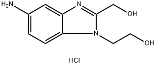 2-(5-Amino-2-hydroxymethyl-benzoimidazol-1-yl)-ethanol dihydrochloride Struktur