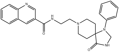 N[2-(4-Oxo-1-phenyl-1,3,8-triazaspiro[4.5]decan-8-yl)ethyl]quinoline-3-carboxamide Hydrochloride Struktur