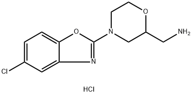 [4-(5-chloro-1,3-benzoxazol-2-yl)morpholin-2-yl]methylamine hydrochloride Structure