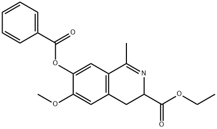 3-Isoquinolinecarboxylic  acid,  7-(benzoyloxy)-3,4-dihydro-6-methoxy-1-methyl-,  ethyl  ester 结构式
