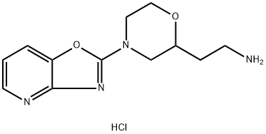 2-(4-[1,3]oxazolo[4,5-b]pyridin-2-ylmorpholin-2-yl)ethanamine dihydrochloride Struktur