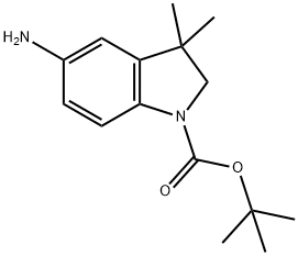 1-Boc-5-Amino-3,3-dimethylindoline 化学構造式