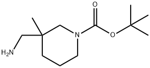 1-BOC-3-(アミノメチル)-3-メチルピペリジン 化学構造式