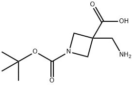 3-(氨基甲基)-1-[(叔-丁氧基)羰基]吖丁啶-3-羧酸 结构式