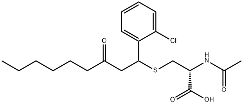 2-(N-acetylamino)-3-(1-(2-chlorophenyl)-3-oxononylthio)propionate Structure