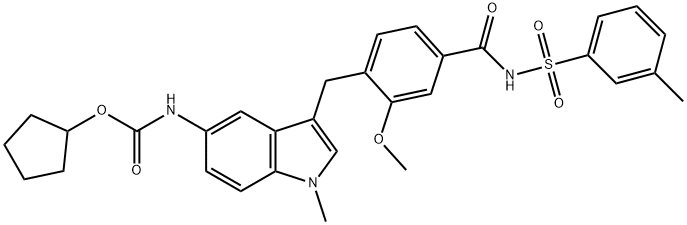 Cyclopentyl 3-[2-Methoxy-4-(M-tolylsulfonylcarbaMoyl)benzyl]-1-Methylindol-5-ylcarbaMate