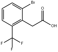2-ブロモ-6-(トリフルオロメチル)フェニル酢酸 化学構造式