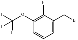2-フルオロ-3-(トリフルオロメトキシ)ベンジルブロミド 化学構造式