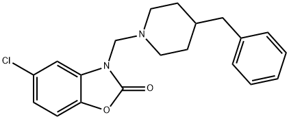 3-[(4-benzyl-1-piperidyl)methyl]-5-chloro-benzooxazol-2-one 化学構造式