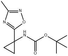 TERT-ブチル N-[1-(3-メチル-1,2,4-オキサジアゾール-5-イル)シクロプロピル]カルバメート 化学構造式