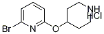 2-溴-6-(4-哌啶基氧基)吡啶盐酸盐 结构式