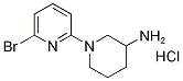 6'-BroMo-3,4,5,6-tetrahydro-2H-[1,2']bipyridinyl-3-ylaMine hydrochloride, 98+% C10H15ClBrN3, MW: 292.61 Struktur
